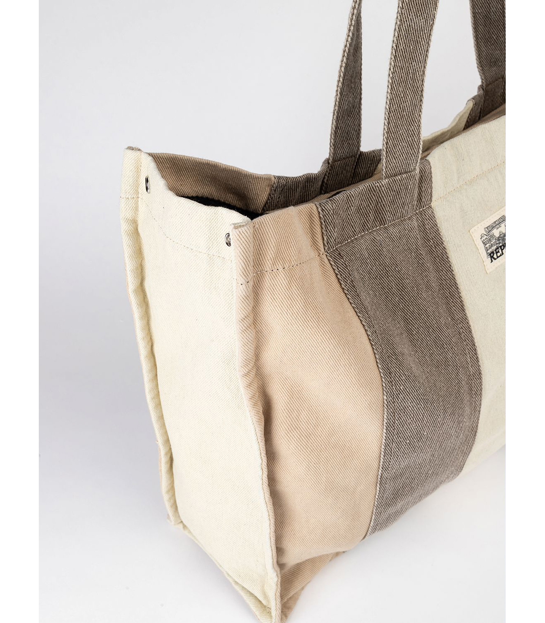 ストライプショッパーバッグ 詳細画像 ベージュ 5